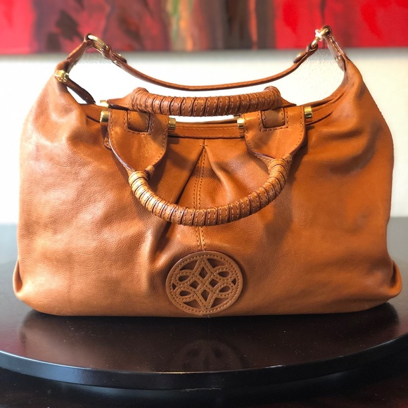 ANTONIO MELANI Handbags - Antonio Melani Camel and gold 3 strap handbag